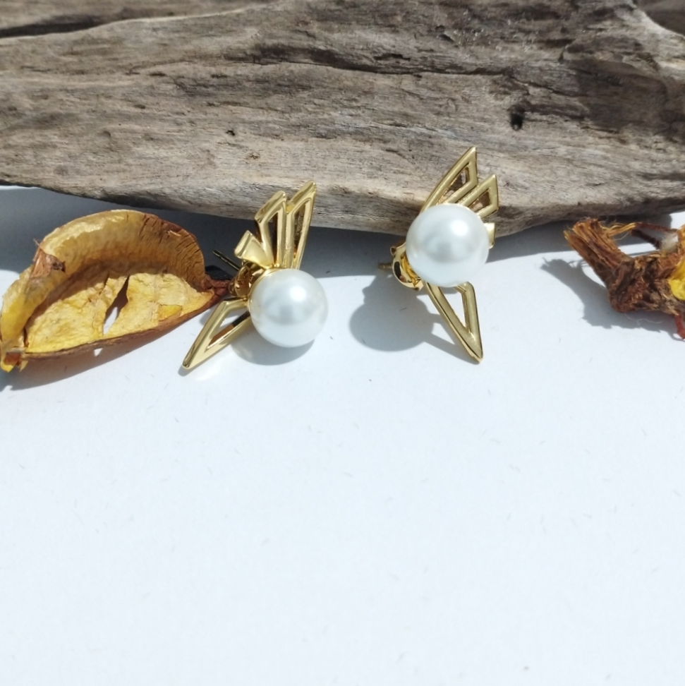 Brincs asa vazado pérola - #3