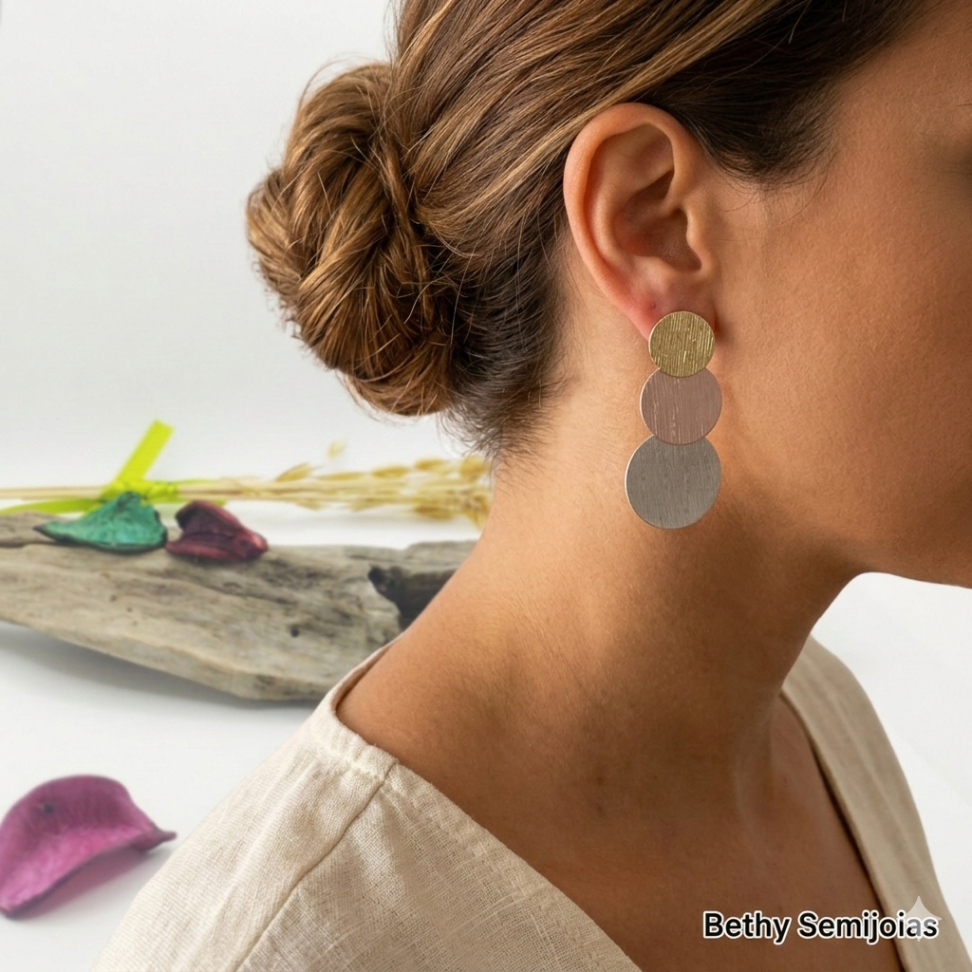 Brinco multicolor folheado a ouro - #2