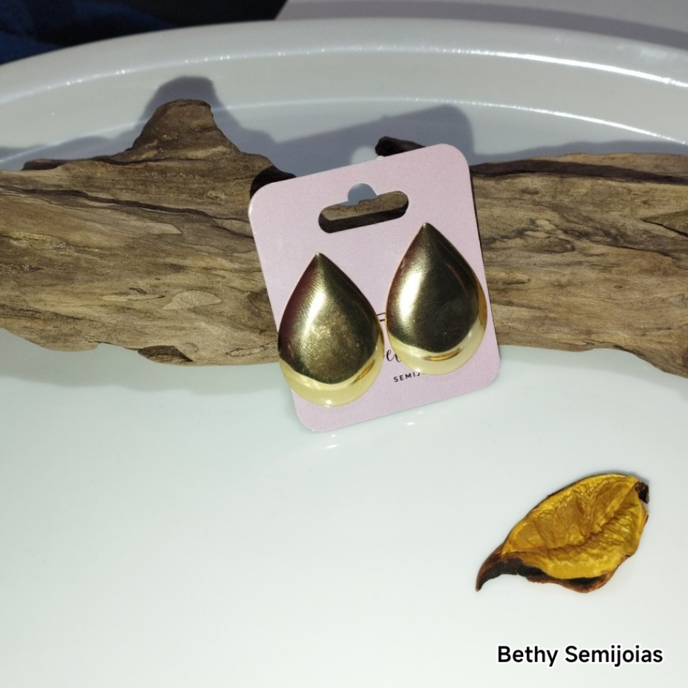 Brinco gota achatada - #3