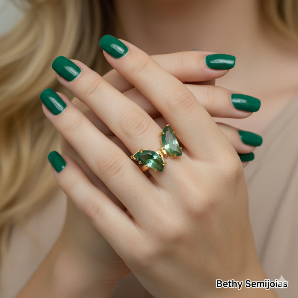 Anel borboleta de vidro - #2