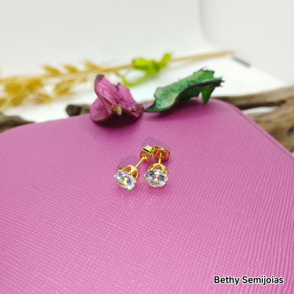 Brinco Ponto de Luz folheado 6mm - #3