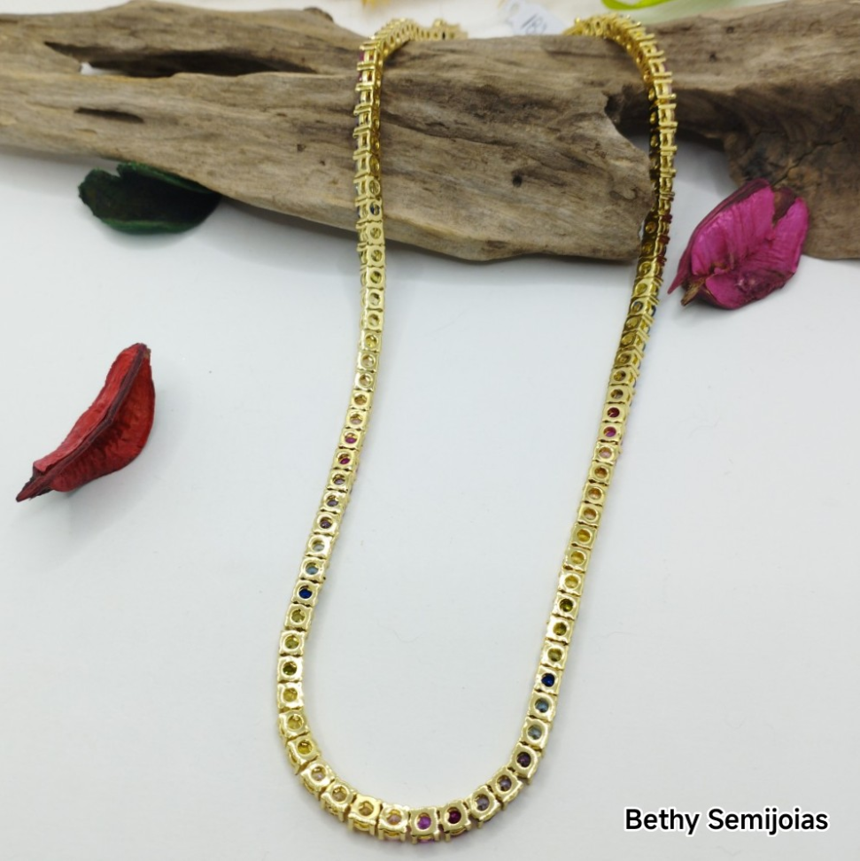 Colar Riviera colorido zircônias - #3