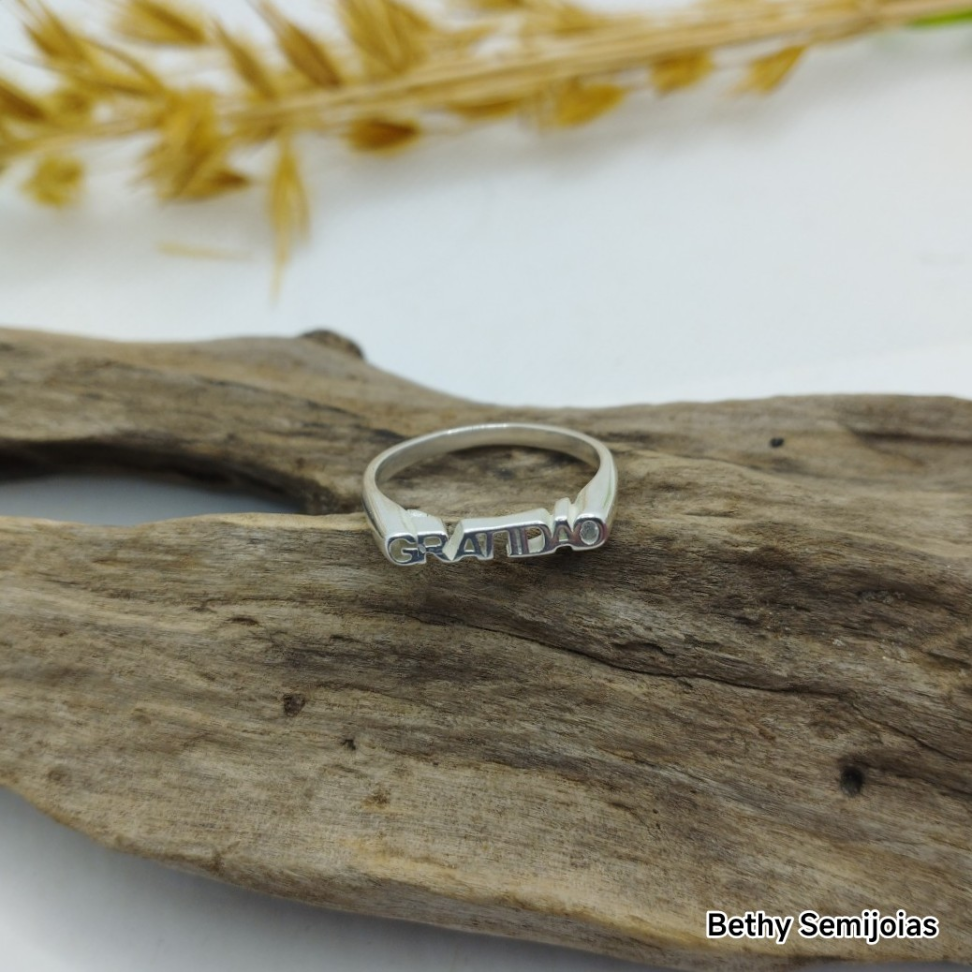 Anel gratidão prata - #4