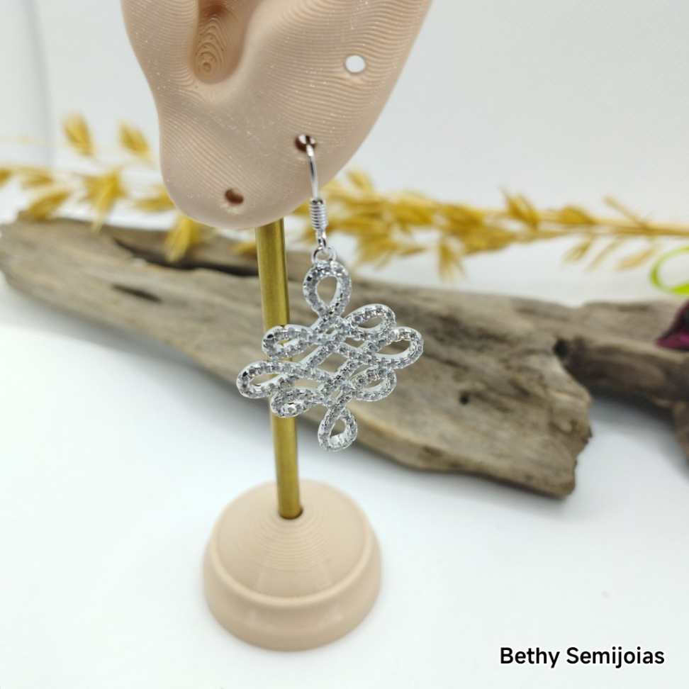 Brinco anzol cravejado de zircônias - #3