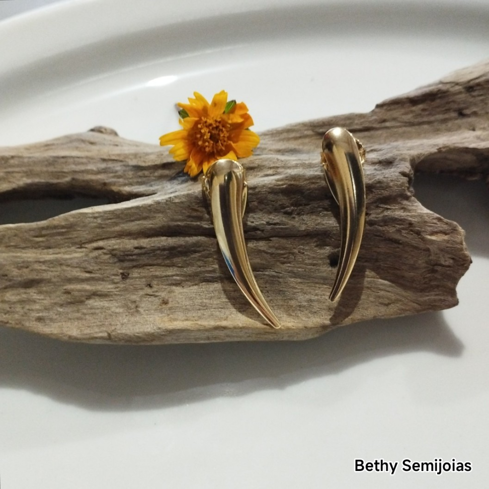 Brinco filete folheado - #4