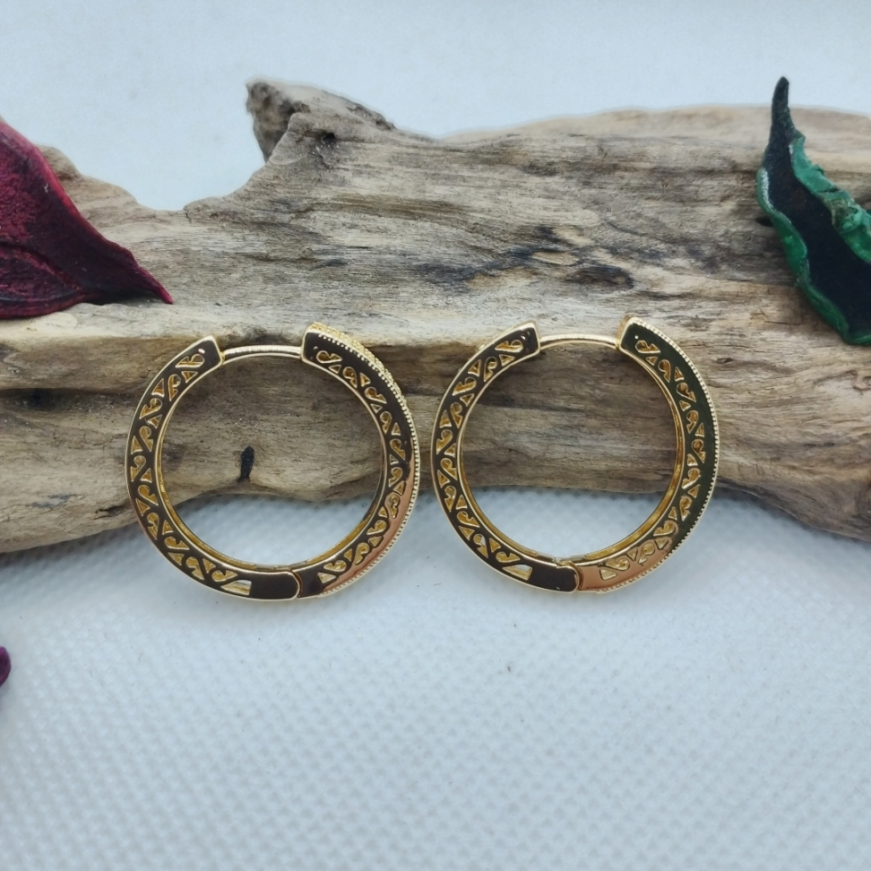 Brincos Argola 2 filetes de zircônias e vazada - #5