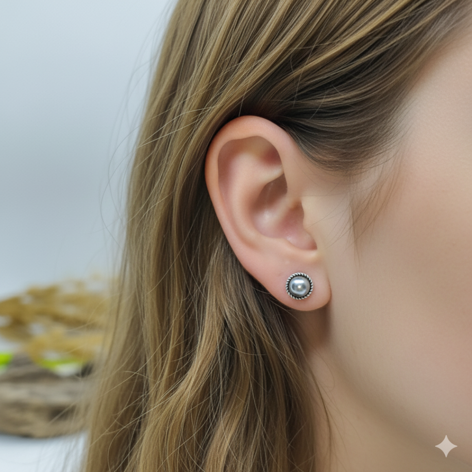 Brinco para redondo com trabalhado ao redor - #2