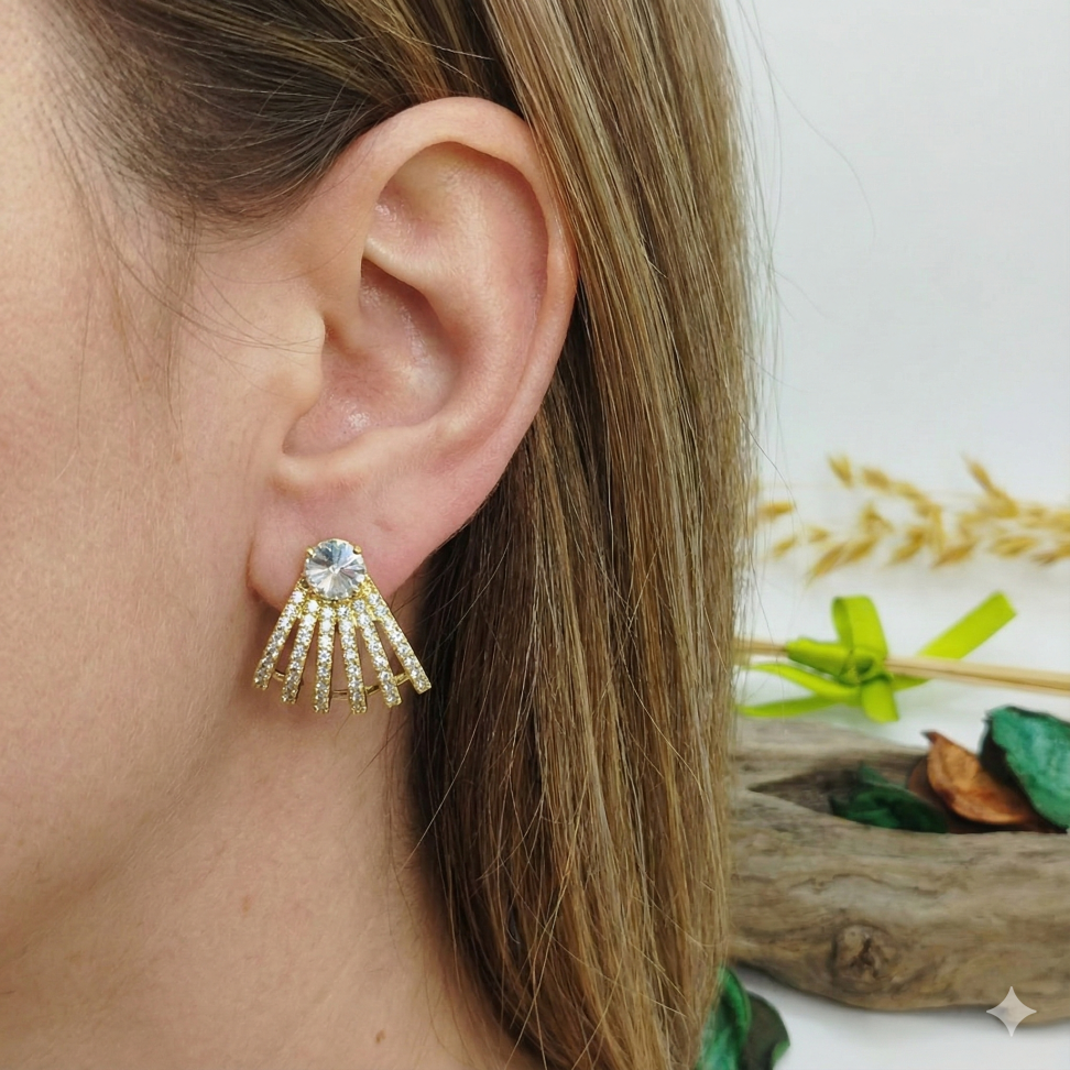 Brinco seis garras cravejadas e zircônia - #2