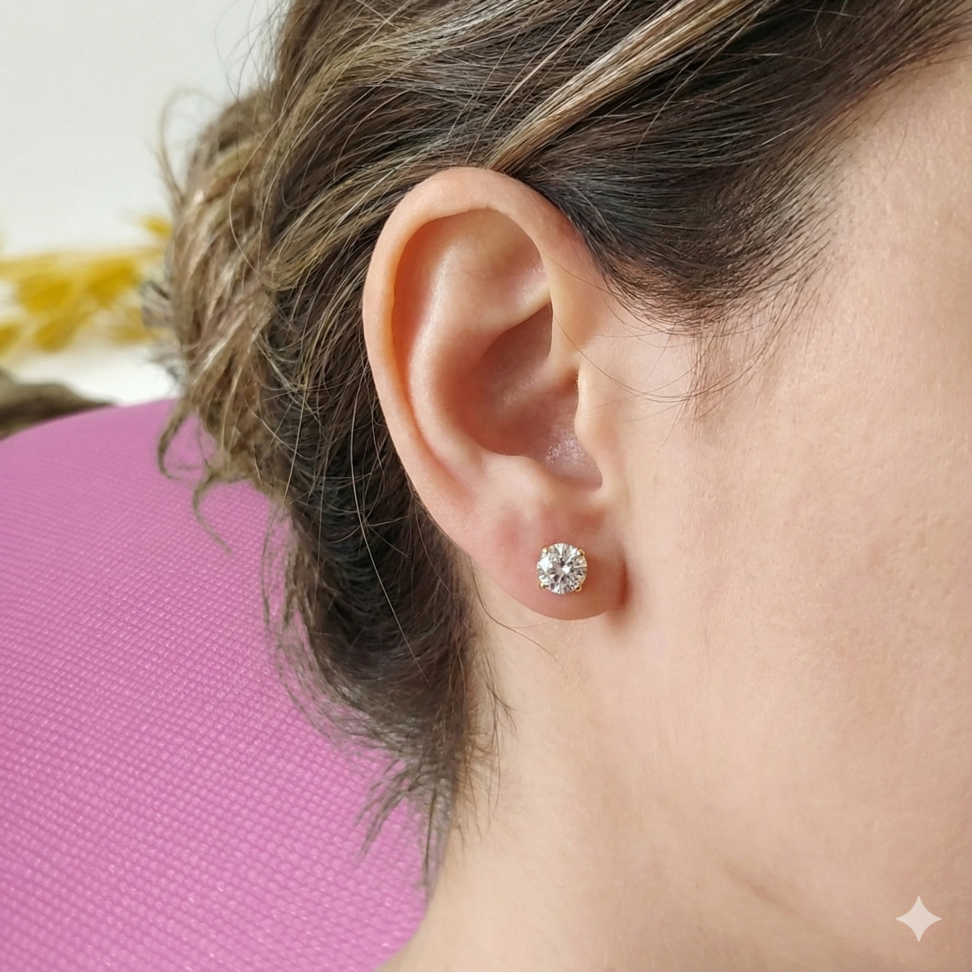 Brinco Ponto de Luz folheado 6mm - #2