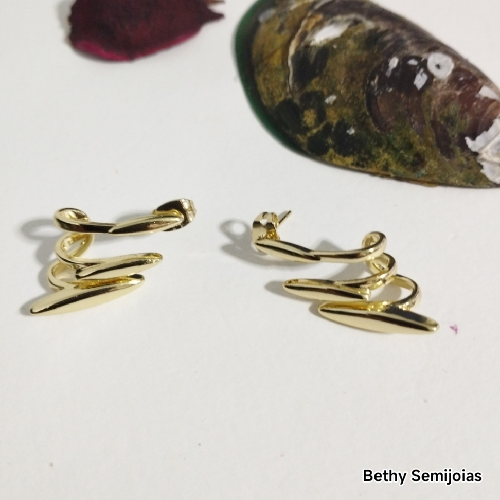 Brinco garra folheado - #3