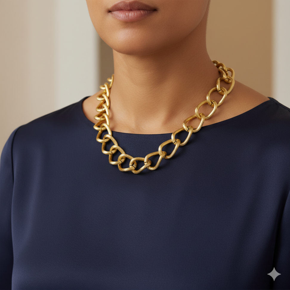 Colar elos grandes folheado a ouro - #2