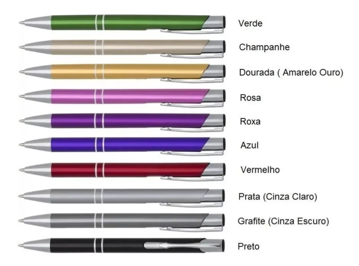 Kit 30 unidades Canetas Top Metal Personalizada À Laser - #3