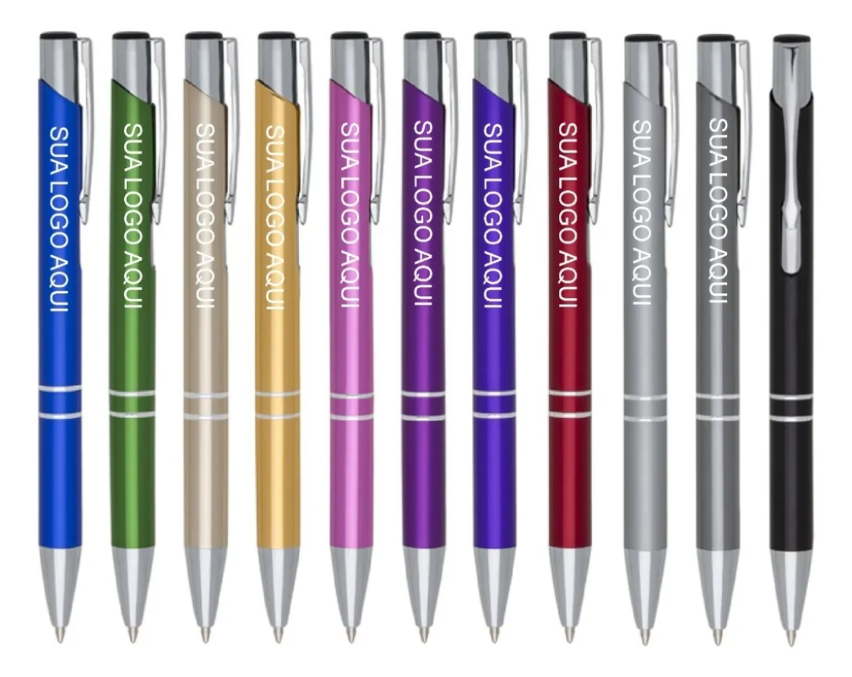 Kit 30 unidades Canetas Top Metal Personalizada À Laser - #4