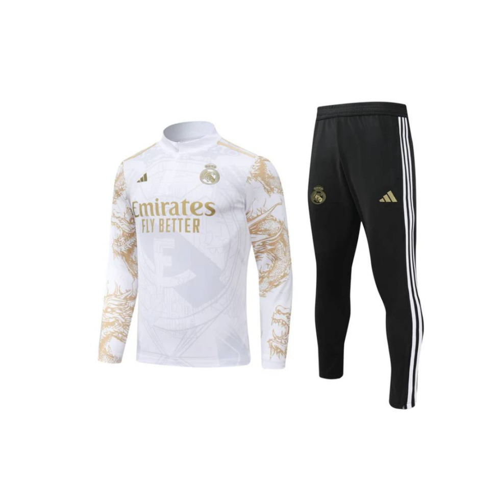 Conjunto Treino Agasalho Real Madrid 24 - Bege