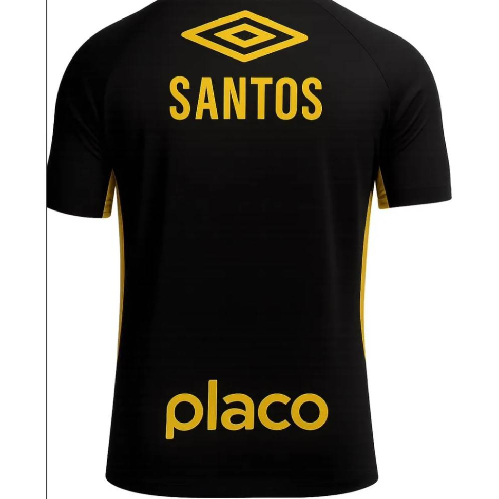 Camisa Santos Treino 25 Torcedor - Preto e Dourado - #3