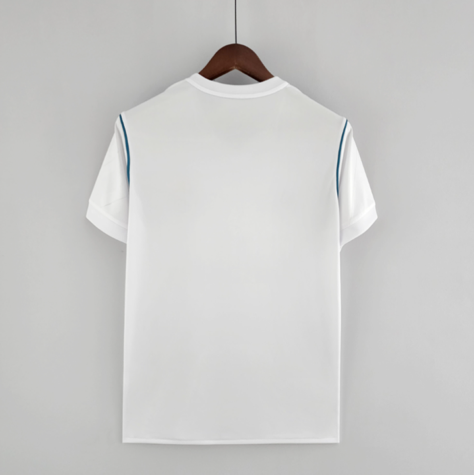 Camisa Real Madrid Home 17/18 Torcedor - Branco e Azul Turquesa