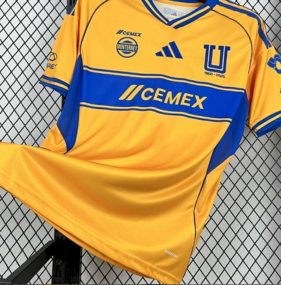 Camisa Tigres 25 Torcedor - Amarela e Azul