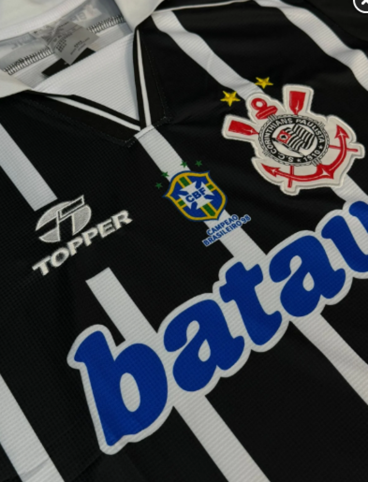 Camisa Retrô Corinthians Listrada Batavo - Preto