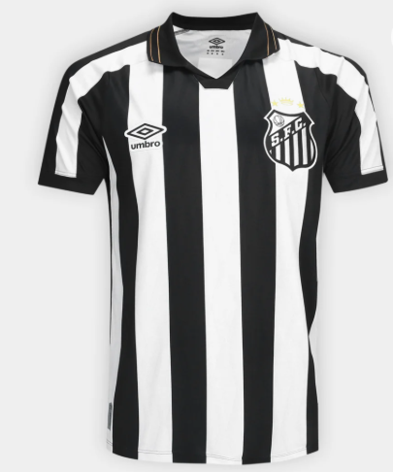 Camisa Santos II 26/27 s/n Torcedor Umbro Masculina - Branco+Preto
