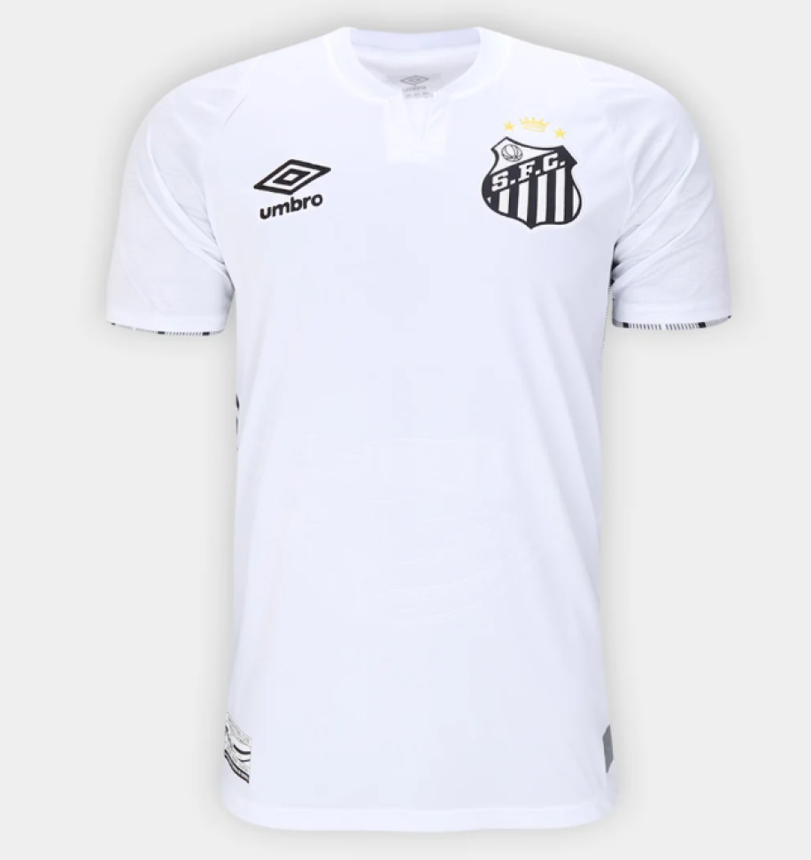 Camisa Santos I 2024 s/n° Torcedor Umbro Masculina - Branco+Preto