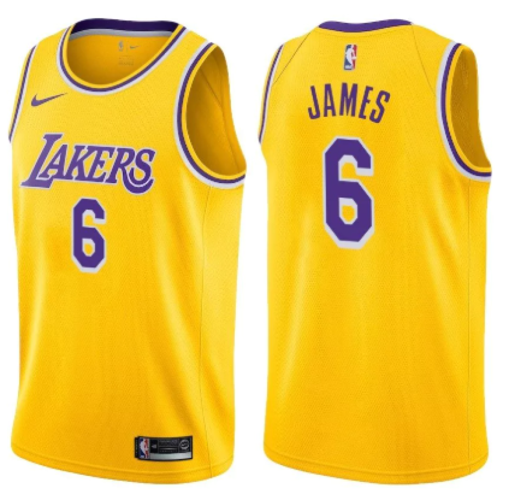 Regata NBA Nike Swingman - Los Angeles Lakers Amarela - James #6