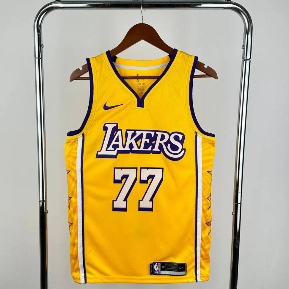 Camisa NBA Los Angeles Lakers 77 Luka Doncic - Amarela - #3