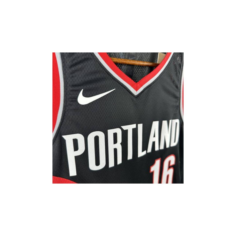 Camisa NBA Portland Trail Blazers 16 Jusuf Nurkic - Preta - #3