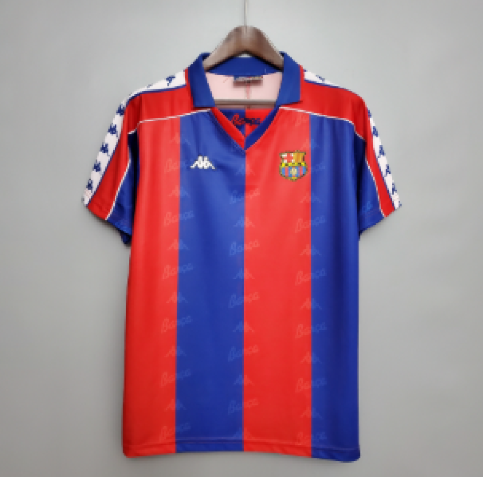 Camisa Retrô Barcelona 93/95 - Azul e Vermelho