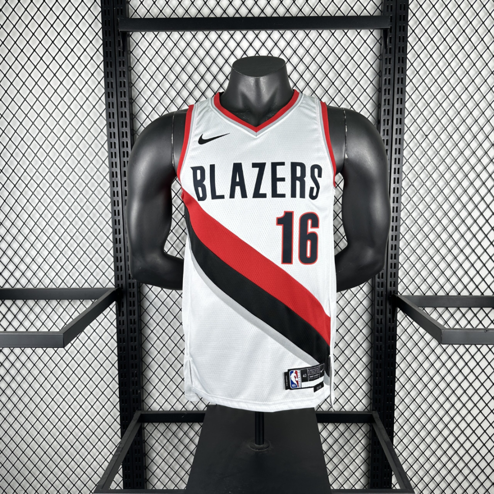 Camisa NBA Portland Trail Blazers 16 Jusuf Nurkic - Branca