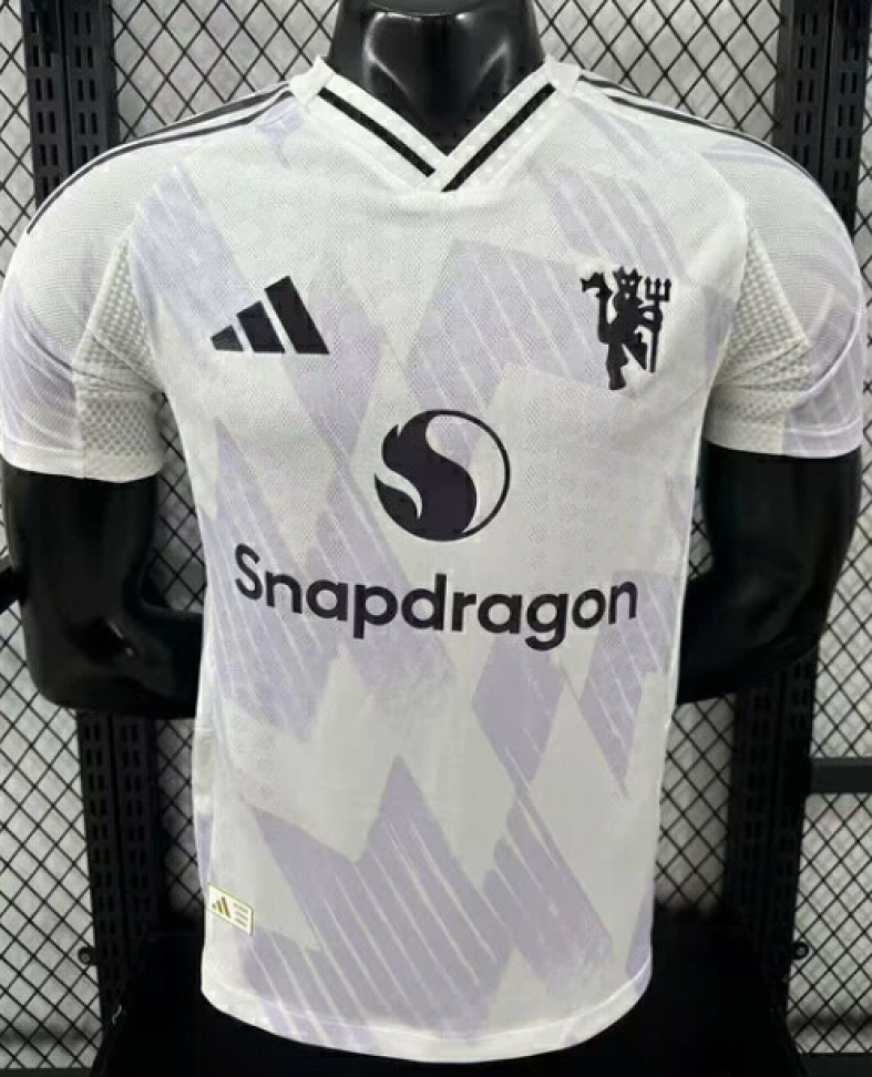 Camisa Manchester United II 2025/2026 Versão Jogador - Branca e Roxa