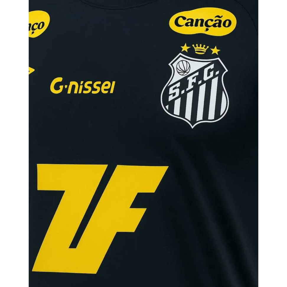Camisa Santos Treino 25 Torcedor - Preto e Dourado - #4