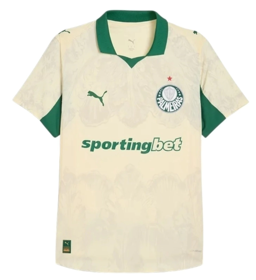 Camisa Palmeiras Edição especial Mundial de Clubes 25/26 - Torcedor Puma Masculina - Bege e verde