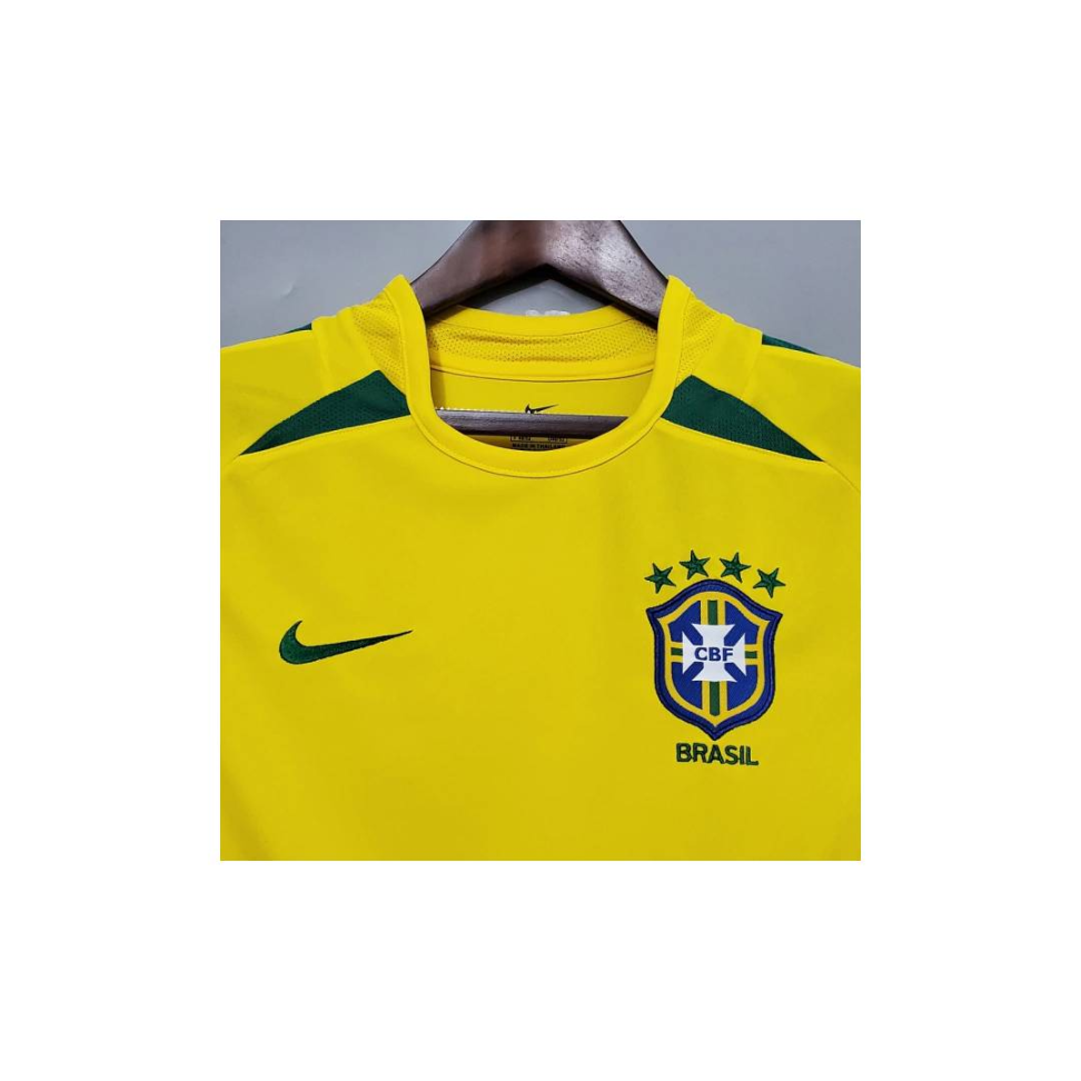 Camisa Retro Brasil 2002 Ronaldinho - Verde e Amarelo - #4