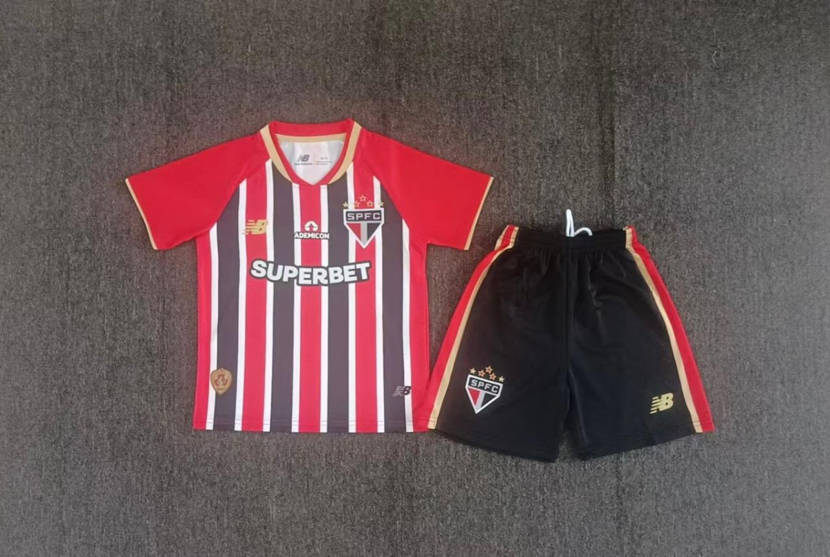 Conjunto Infantil São Paulo - Vermelho e Preto