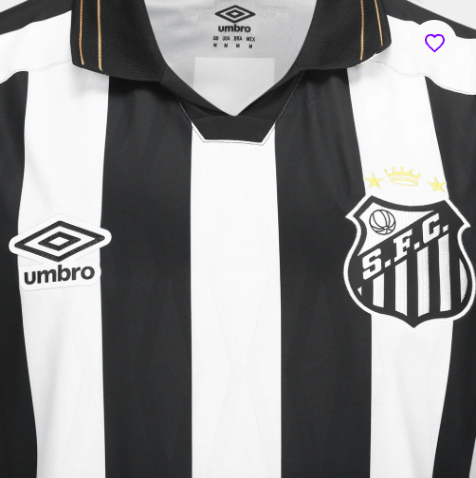 Camisa Santos II 26/27 s/n Torcedor Umbro Masculina - Branco+Preto - #3