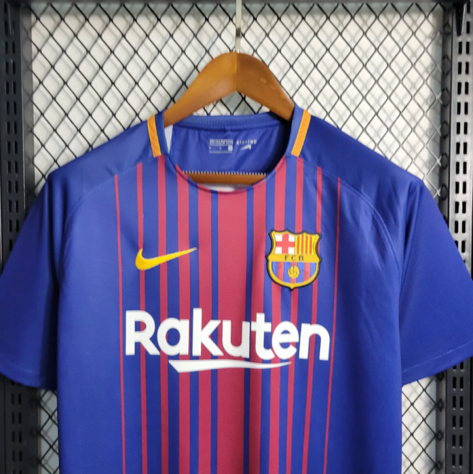 Camisa Retrô Barcelona 17/18 - Azul e Vermelho - #4