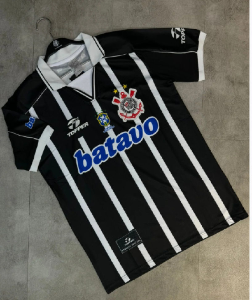 Camisa Retrô Corinthians Listrada Batavo - Preto
