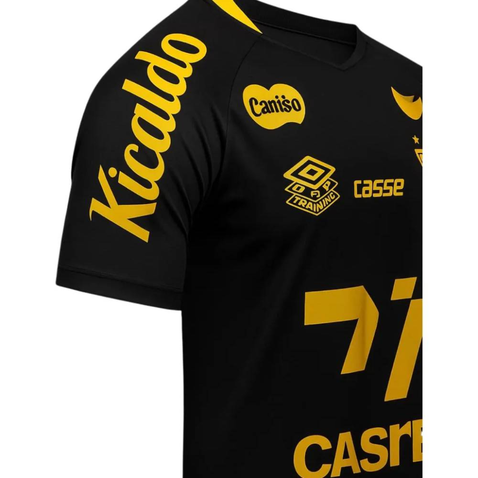 Camisa Santos Treino 25 Torcedor - Preto e Dourado