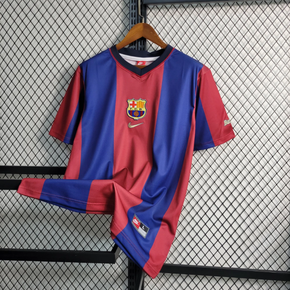 Camisa Retrô Barcelona 98/99 - Azul e Vermelho - #4
