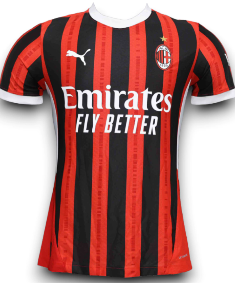 Camisa Milan Home I 24/25 Jogador - Vermelho e Preto