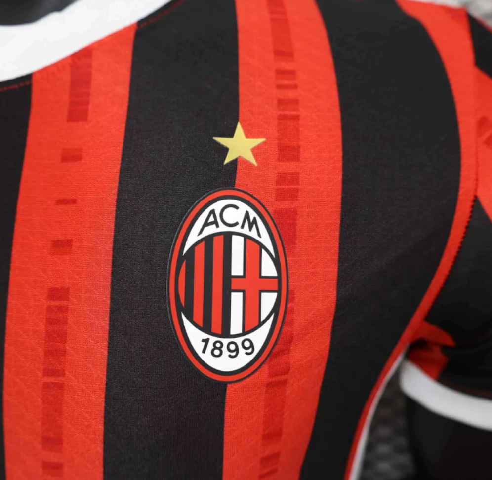 Camisa Milan Home I 24/25 Jogador - Vermelho e Preto - #4