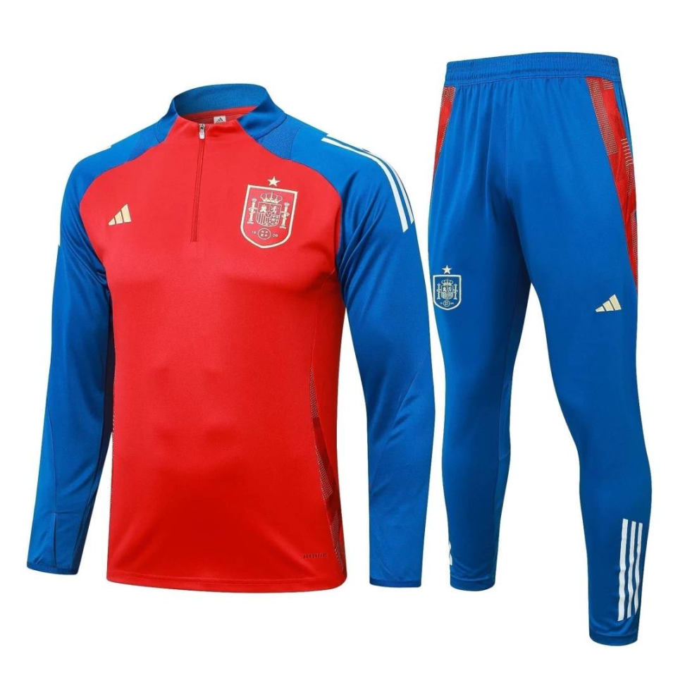 Conjunto Treino Agasalho Espanha 24/25 - Azul e Vermelho