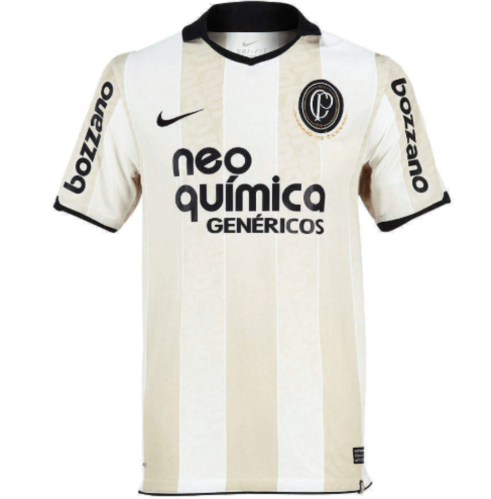 Camisa Corinthians 2010 Edição Centenário Retrô - Branca Bege