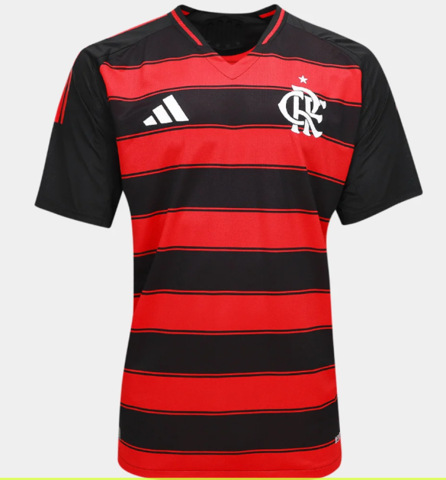 Camisa Flamengo I 25/26 s/n Jogador Adidas Masculina - Vermelho+Preto - #1