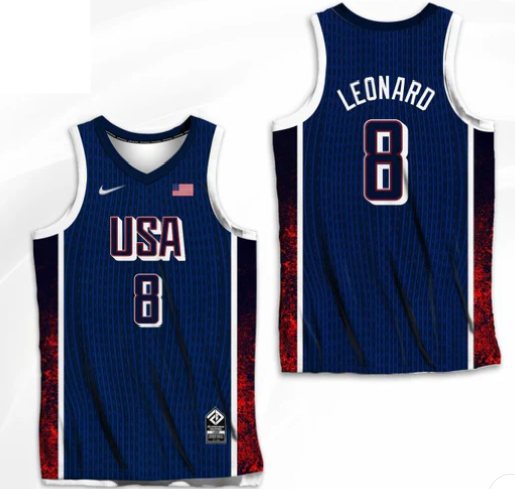 Camisa Regata USA Dream Team 2024 Olimpíadas Unissex Kawhi Leonard #8