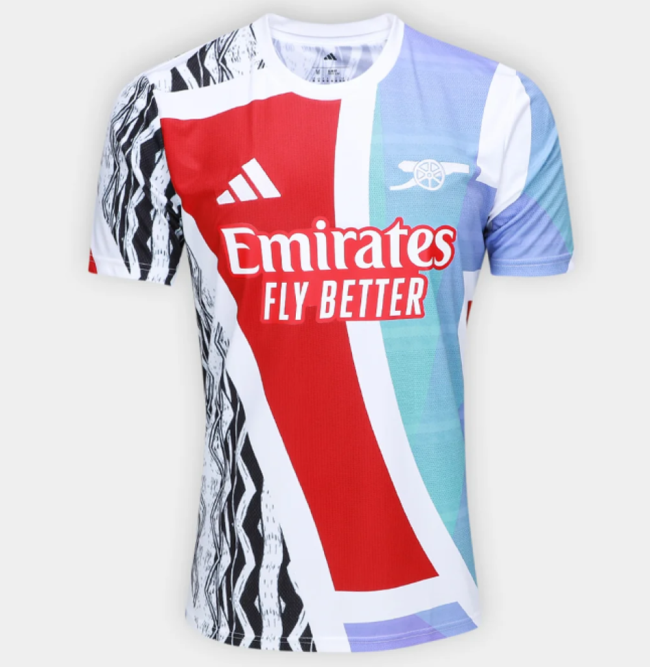 Camisa Arsenal 25/26 Pre Jogo Torcedor - Vermelho e Branco