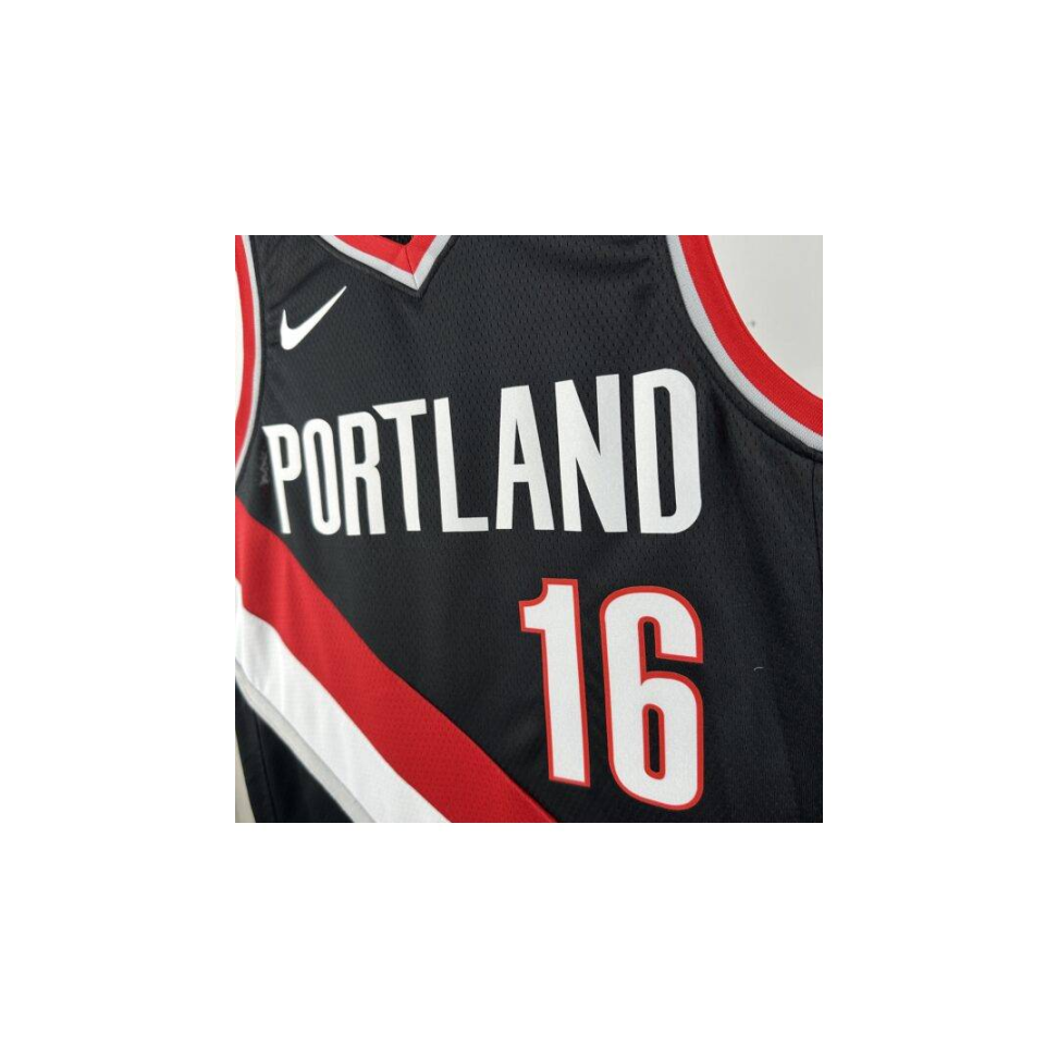 Camisa NBA Portland Trail Blazers 16 Jusuf Nurkic - Preta