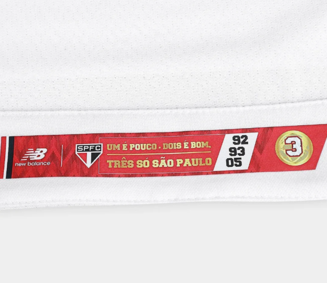 Camisa São Paulo I 25/26 Jogador - Branco e Vermelho - #3