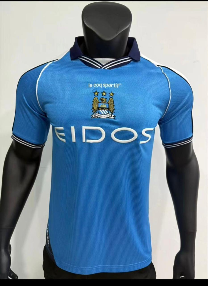 Camisa Retrô Manchester City 1998 - Azul