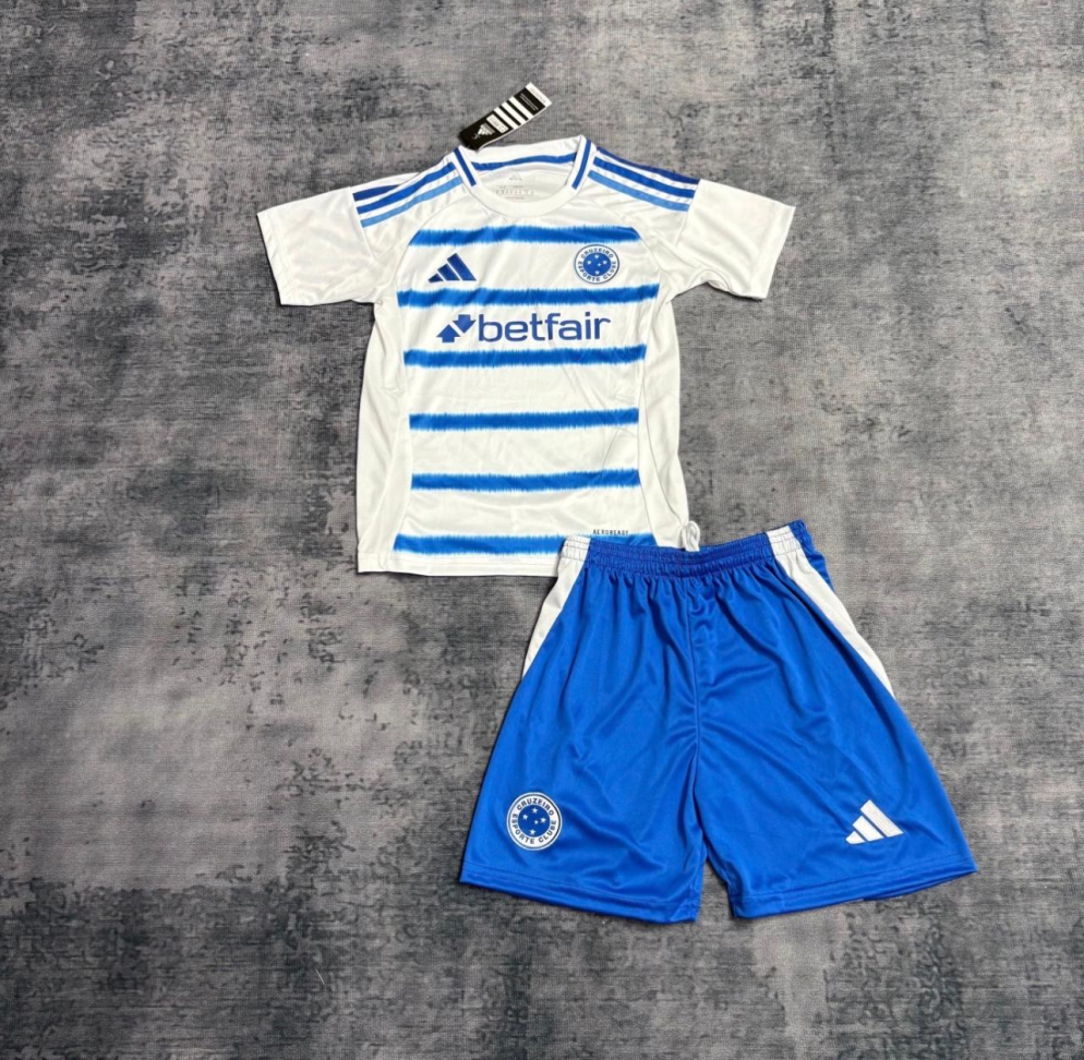 Conjunto Infantil Cruzeiro II 2025 - Azul e Branco